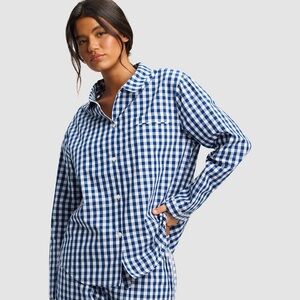 Blue Checkered Women's Pajama Set